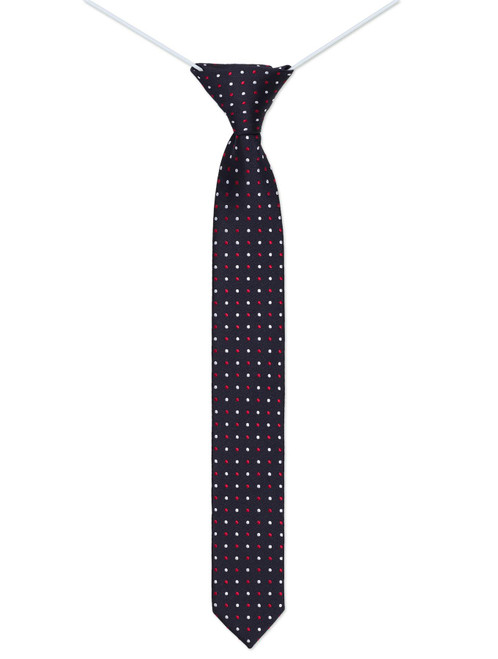 Boys navy elasticated tie with England spot pattern