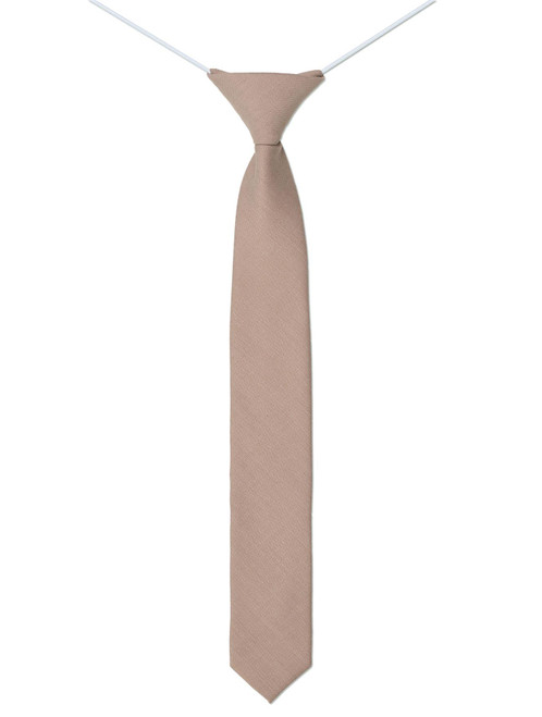Boys skinny elasticated stone beige tie