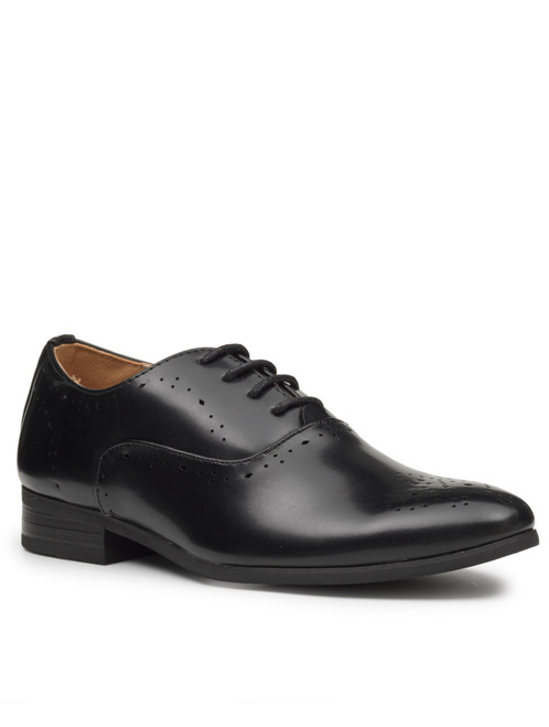 Paisley of London Boys Black Communion Shoes