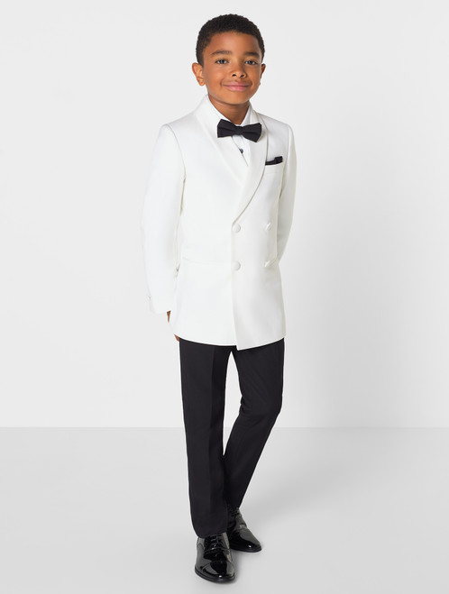 Boys double breasted ivory suit