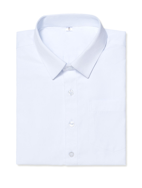 Boys white herringbone shirt