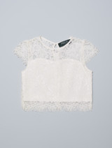 Girls white lace top - front