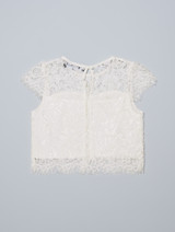Girls white lace top - back