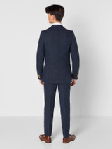 Older boys navy tweed suit