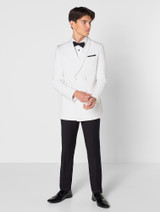 Teen boys double breasted ivory tuxedo