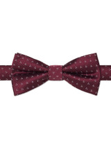 Boys burgundy trio dot banded bow tie
