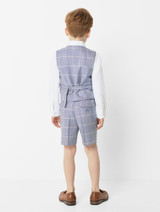 Boys blue check short suit - Jake