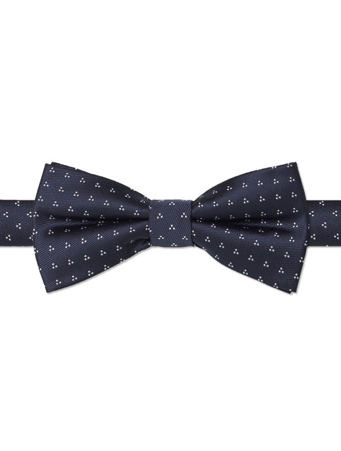 Boys navy trio dot banded bow tie