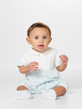 Boys nautical christening romper
