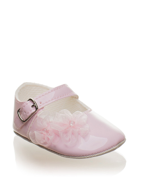 Girls pink shoes - Lace flowers