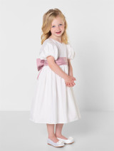 Girls pink bow dress