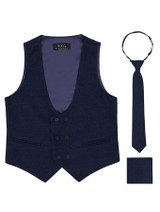 Navy checked waistcoat