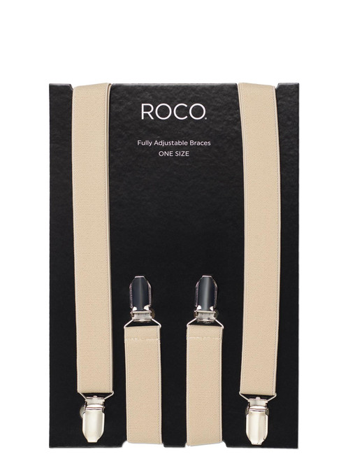 Boys stone beige adjustable braces