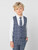 Blue check page boys suit