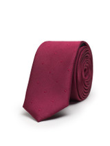 Boys burgundy spotted tie