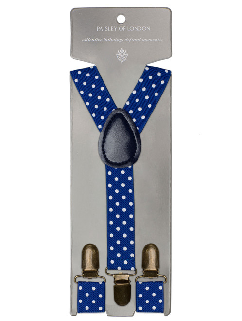 boys blue polka dot braces