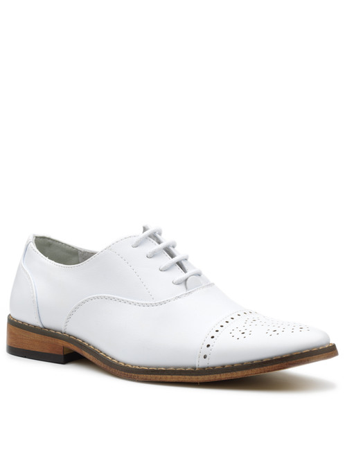 boys white oxford communion shoes