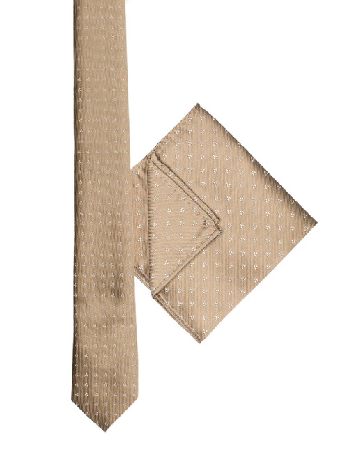 Boys bronze tie and hanky set - Trio Dot