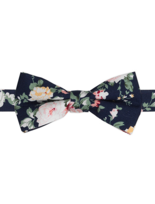boys navy floral dickie bow