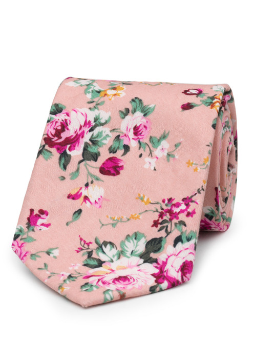 boys pink floral tie