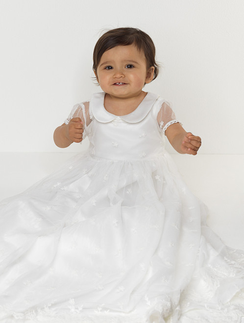 baby girls ivory christening gown