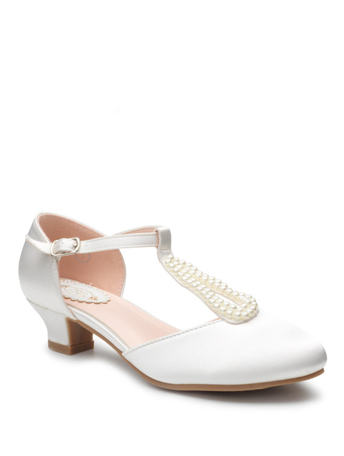 girls ivory pearl shoes
