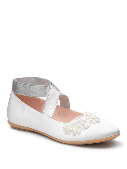 girls wedding ivory shoes