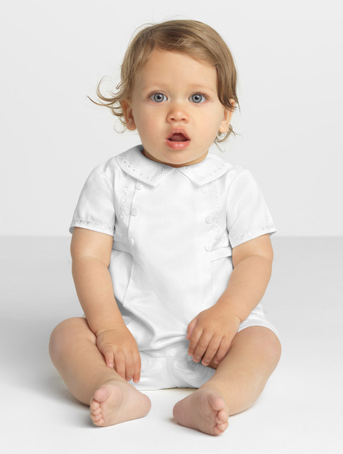 Boys white romper - Stefan