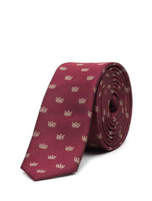 Boys royal burgundy crown tie