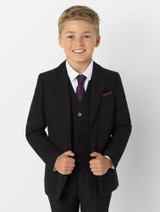 Boys black roco communion suit