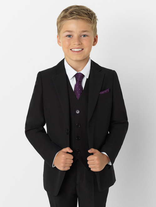 Boys black roco communion suit