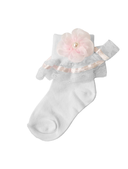 baby girls white & pink socks