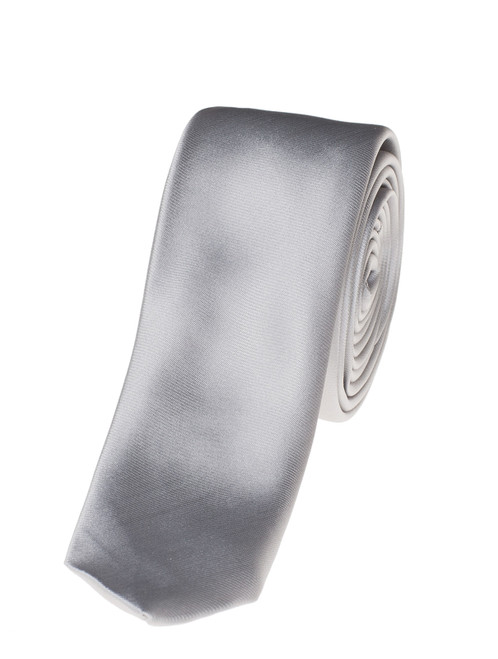 Silver Skinny Tie