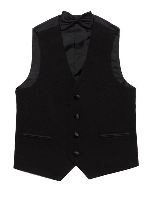 Boys black waistcoat & dickie bow set