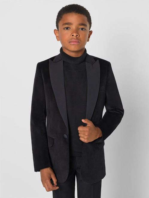 boys black velvet jacket
