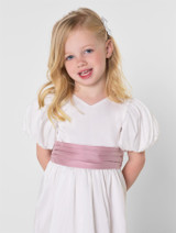 Girls ivory & pink party dress