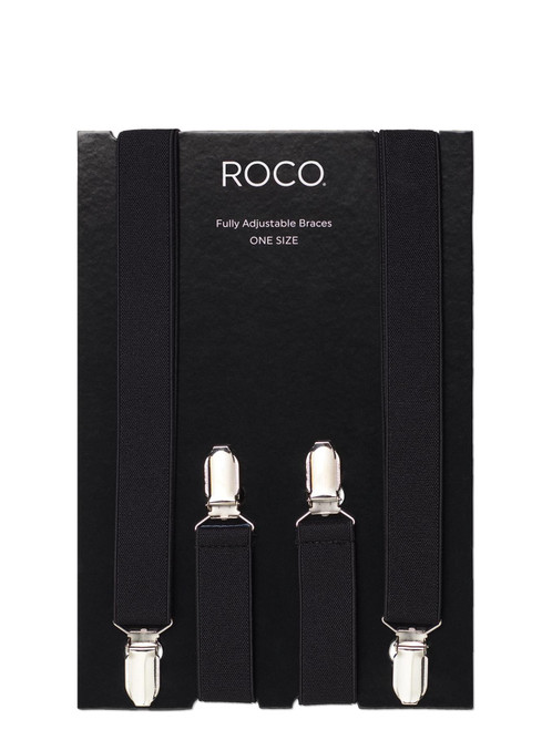 Boys black adjustable braces