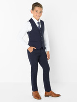Boys navy blue slim fit suit - Philip