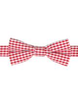 Boys red banded bow tie and hanky set - Gingham