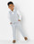 Double breasted light grey waistcoat suit