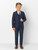boys navy & navy check suit