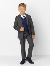 Kids Grey & Navy Formal Wedding Suit
