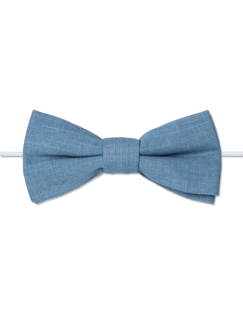 Boys elasticated dusky blue bow tie