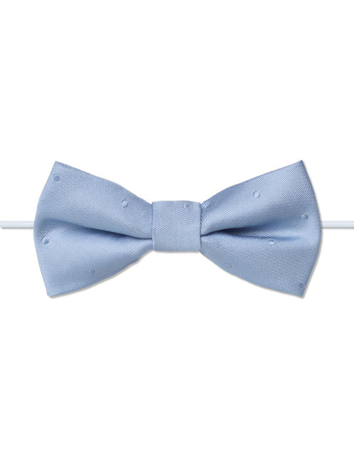 Boys dusky blue self dot elasticated bow tie