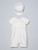 Christening romper in white - front