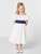 Ivory and navy flower girls dress