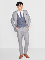 Grey and blue checked page boy outfit