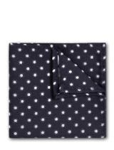 Boys navy hanky with white England polka dot