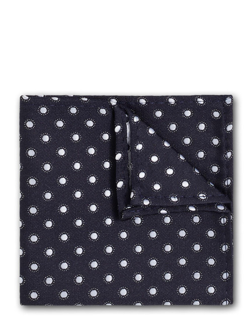 Boys navy hanky with white England polka dot