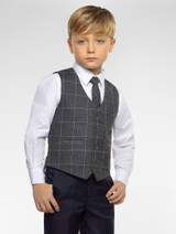 Boys check waistcoat and navy trouser set - Oliver